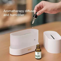 Diffuseur d'arômes portable USB pour voiture et maison, humidificateur d'air évaporatif en plastique, diffuseur de brume parfumée à flamme artificielle
