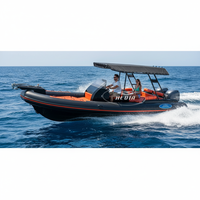 Bateau de pêche sportive Haide CE 30 pieds RHIB 860 en aluminium RIB Orca, bateaux pneumatiques gonflables à vendre