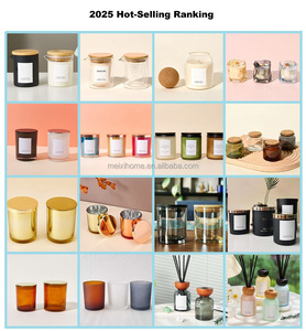 Frascos de <span class=keywords><strong>vidrio</strong></span> para velas de 10.5 oz con pulverización interna visible <span class=keywords><strong>en</strong></span> negro/blanco -- Observa la cera y la llama ardiendo - Product Image 5