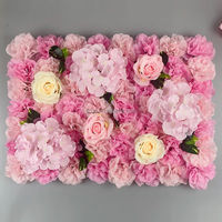Dekorasi Bunga Pernikahan Laris Manis, Latar Belakang Bunga Pink Buatan, Dinding Bunga Artifisial 40x60cm
