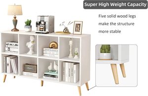 Estantería Moderna con 8 Cubos, Estantería Abierta de <span class=keywords><strong>2</strong></span> Niveles con Patas, Organizador de Almacenamiento para Dormitorio - Product Image 4