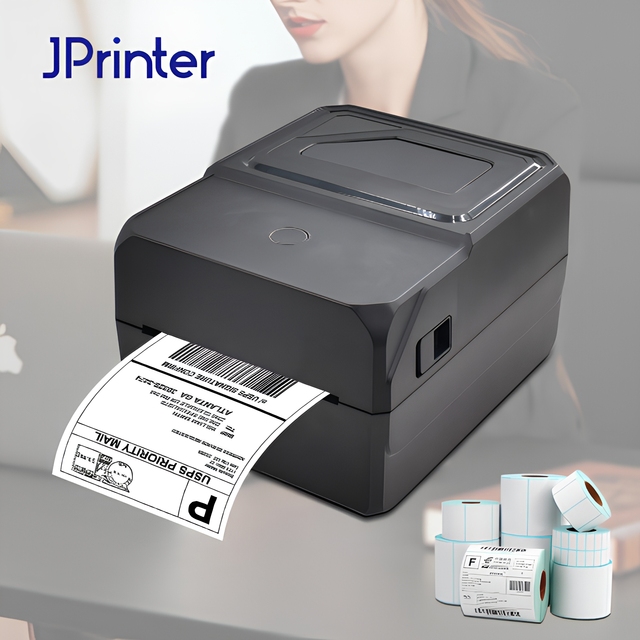 JP-B411 4-Inch USB Thermal Label Printer 4x6 Sticker Barcode Packaging 110mm Bill Desktop Office Shipping Products Stock 203dpi