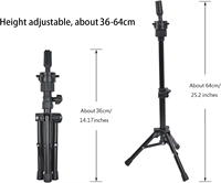 Kit de fabrication de perruques : Tête en toile de liège avec support réglable (tailles 21-23 pouces) et ensemble d'outils inclus