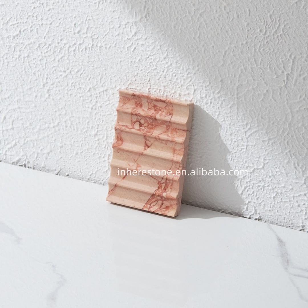 Bulgari Pink Horizontal Grain Soap Dish 12*8cm