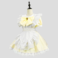 Costume de cosplay de femme de chambre d'anime japonais pour femmes, robe mignonne pour Halloween, maquillage, déguisement, uniforme, costume Lolita avec un grand nœud