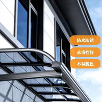 Auvent en alliage d'aluminium durable avec plaque en polycarbonate résistante aux UV, abri motorisé contre la pluie pour porte, patio, balcon, terrasse
