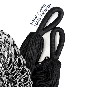Hamaca Portátil Moderna de Tela Tejida a Mano con Cuerda para Exteriores, Muebles de Exterior, Hamaca <span class=keywords><strong>Blanca</strong></span> y Negra - Product Image 3