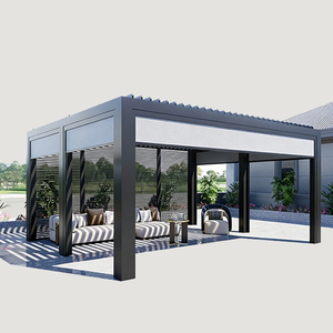 Fournisseur de tonnelles de jardin sur mesure, tonnelle moderne en aluminium avec stores imperméables et toit rétractable motorisé - Product Image 5