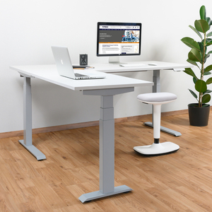 Scrivania per ufficio TOPFIT, scrivania angolare, regolabile in altezza elettricamente - Product Image 1