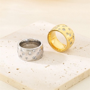 Wholesale Dainty Jewelry <b>Ring</b> Fine Gold Plated Stainless Steel Zircon Charm <b>Finger</b> <b>Ring</b> - Product Image 4