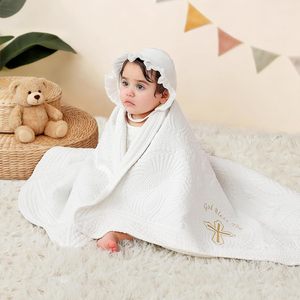 Cobertor de Bebê Bordado Pinuotu para Batismo e Crisma, Algodão Macio e Acolchoado 33x45 polegadas, Colcha de Herança com Caixa de Presente - Product Image 3