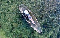 Kayak en Verre Transparent Bateau Océan Fond Clair Kayak Double Transparent Pêche Canoë 2 Personnes