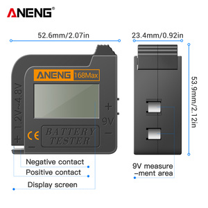 Testeur de résistance interne numérique ANENG 168, résistance d'entrée 1M, plage 1,2V-4,8V, lampe torche LED, boîtier isolé en ABS, batterie - Product Image 5