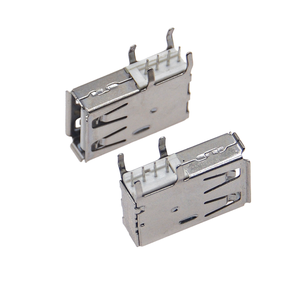Connecteur USB 2.0 Type-A Femelle à Angle Droit, Corps Allongé 19,5 mm de Hauteur avec Flange de Montage, 4 Broches, Montage Vertical sur PCB - Product Image 4