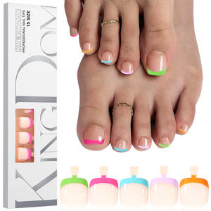 Vente en gros 120/150 pièces <span class=keywords><strong>faux</strong></span> <span class=keywords><strong>ongles</strong></span> artificiels français personnalisés bouts courts carrés colorés pointe française presse <span class=keywords><strong>sur</strong></span> <span class=keywords><strong>les</strong></span> <span class=keywords><strong>ongles</strong></span> des <span class=keywords><strong>pieds</strong></span> - Product Image 2