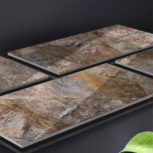 Nanhai Factory Luxus Steinboden Wandfliesen Dunkelbraun Marmor optik Glänzend Voll glasiert 600x1200 Porzellan Schamotte stein Anti-Rutsch - Product Image 1