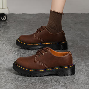 Scarpe Casual da Uomo Vintage con Suola Spessa in Pelle <span class=keywords><strong>Crazy</strong></span> Horse, Suola a Spugna, 3 Fori, Allacciatura Impermeabile - Product Image 3