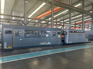 Machine de fabrication de boîtes en carton ondulé entièrement automatique avec imprimante, rainureuse, découpeuse, plieuse et encollatrice pour ligne d'emballage papier - Product Image 3