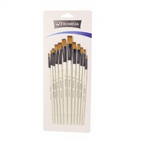 BOMEIJIA Ensemble de 12 pinceaux professionnels ronds, plats, en forme de filbert et angulaires en nylon pour la peinture à l'aquarelle