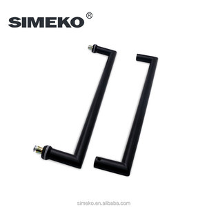 Khách sạn/nhà cửa kính kéo vuông màu đen xử lý bóng hình chữ nhật thép không gỉ Chrome đánh bóng trở lại trở lại cửa đẩy xử lý - Product Image 3