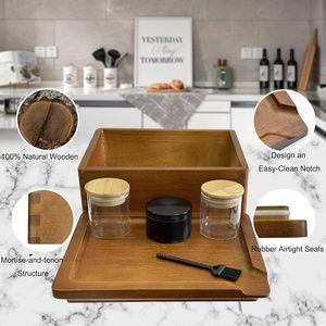 Juego de bandejas de caja de bambú grande Premium, caja de almacenamiento decorativa de <span class=keywords><strong>nogal</strong></span> hecha a mano con <span class=keywords><strong>barniz</strong></span> para embalaje de joyería - Product Image 5