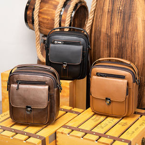 Sac à bandoulière en cuir de vache véritable Andong pour homme, petit sac à main décontracté, sac à bandoulière rétro pour homme, sac à bandoulière tendance pour homme - Product Image 2