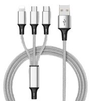 Nuevo Cable de Carga 3 en 1 de Alta Calidad, 1m 2m, Trenzado de Nailon, USB-C a C, Carga Rápida, MICR5PIN para Teléfono, Computadora, iOS