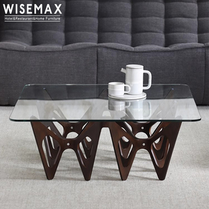 Wisemaxfurniture ý Bàn cà phê thủy tinh Mesa de Centro Para Sala Thiết kế phòng khách vuông bướm bên Cocktail bảng - Product Image 2