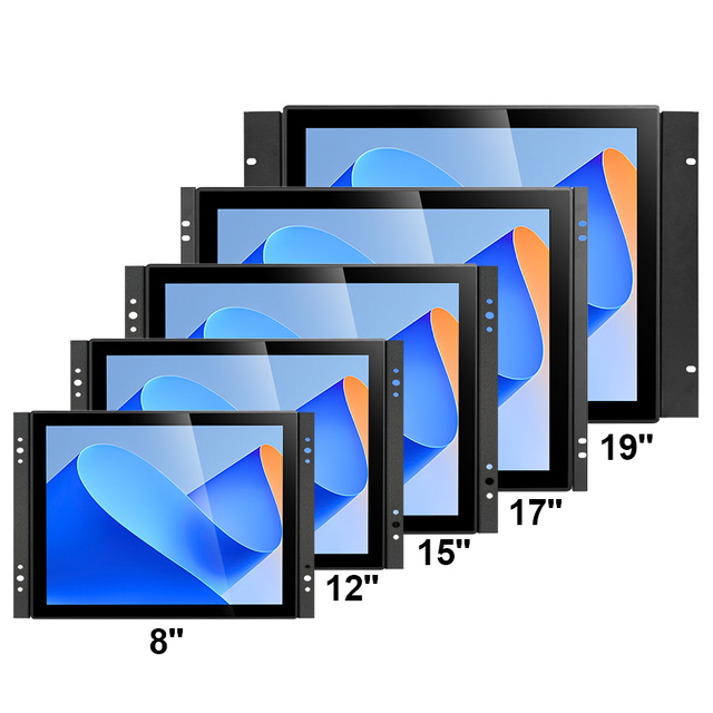 8 10.4 12 15 17 19 Inch Flat Pure Front Panel Waterproof Industrial Open Frame Touch Screen Monitor VESA Wall Mount LCD Display
