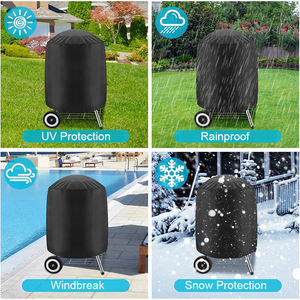 Round Outdoor Waterproof Sun-proof and Dust-proof Oxford Cloth Barbecue <b>Cover</b> Barbecue <b>Kettle</b> Gas <b>BBQ</b> Rain <b>Cover</b> - Product Image 2