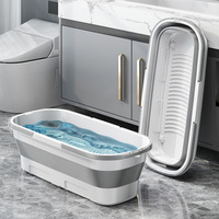 Seau à serpillière portable rectangulaire en plastique PP, étanche, épaissi, durable, 10L, pliable, moderne, pour lavage de voiture, extérieur, voyage