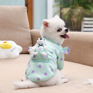 Ropa de lunares para perros y gatos con bolsillo, ropa de otoño e invierno para Teddy Bear, Bichon Frise, Bulldog Francés - Product Image 3