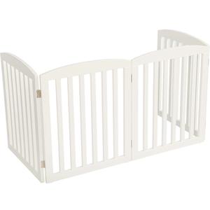 Valla de bambú para perros personalizada, portátil, duradera, plegable, independiente, para interiores, puerta de madera blanca para mascotas - Product Image 5