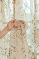 Nouveauté Rideaux occultants floraux 100% polyester, rideaux imprimés de fleurs beiges pour la décoration de fenêtres à domicile