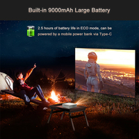 Projecteur DLP Jenovox M5000 Mini avec batterie intégrée, courte focale, intelligent, vidéo 4K HDR, home cinéma portable, camping, entreprise, Proyector