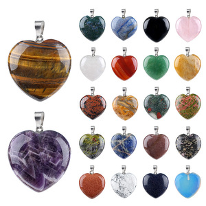 Charmes en <span class=keywords><strong>pierre</strong></span> naturelle en forme <span class=keywords><strong>de</strong></span> cœur, cadeau pour <span class=keywords><strong>la</strong></span> Saint-Valentin, accessoire <span class=keywords><strong>de</strong></span> bijouterie, pendentif en cristal en forme <span class=keywords><strong>de</strong></span> cœur - Product Image 1