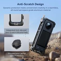   Cage pour Insta360 X4, Étui de protection en aluminium pour Insta360 X4 avec cache-objectif en silicone - 4278