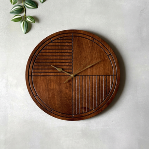 Reloj de Pared Redondo Moderno de Madera con Pantalla Analógica y Números Romanos, Funciona con Batería, Movimiento de Cuarzo, Hora Precisa, Decoración del Hogar - Product Image 1