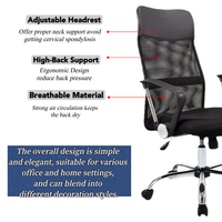 Chaise de bureau moderne d'intérieur à dossier haut Chaise à dossier en maille à la mode Chaise de bureau ergonomique au design moderne