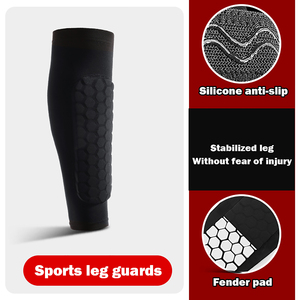Protège-tibias de football légers en nid d'abeille, manchon de compression pour mollet pour femmes et hommes, prévention des collisions, soutien du mollet pour le basketball - Product Image 2