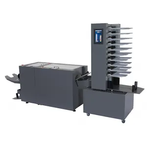 SR406 SR410 SR412 Máquina automática de clasificación y costura de hojas de papel DFS420 DFS460 con fabricante de folletos y recortadora