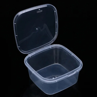 Boîte à sauce et condiments en plastique 10,5*10,5*5 cm - Contenant alimentaire à emporter recyclable avec design hermétique