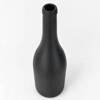 Vente en gros de bouteilles de vin en verre noir mat de 750 ml, bouteilles de champagne vides, emballage personnalisé avec logo