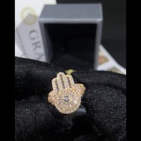 Nouveautés : Bague Hamsa en argent sterling 925 avec moissanite VVS, style hip-hop, sertie de diamants, pour homme