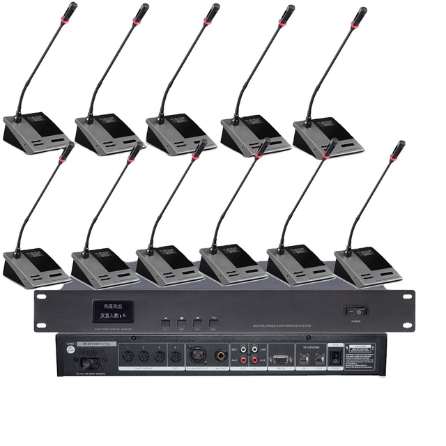 Digital 24 Desktop Gooseneck Built-in Sound Speaker Wired Microphone Conference System 2 President 22 Delegate MiCWL Audio Inc