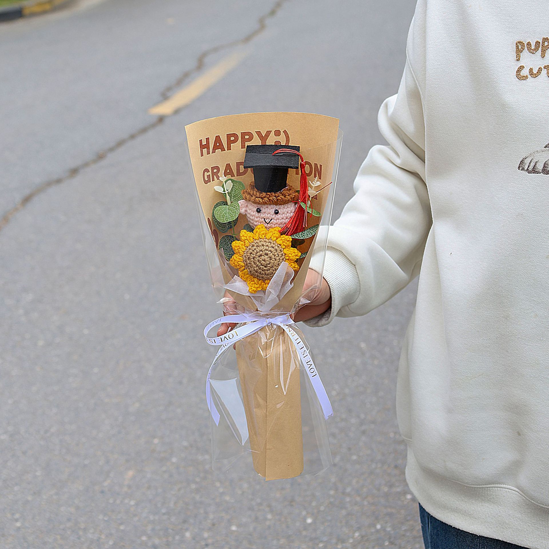 Single sunflower graduation boy