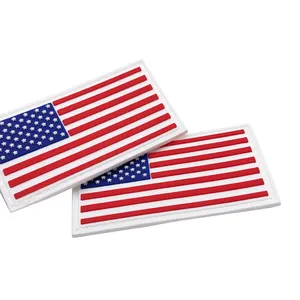 Custom 2D 3D PVC Rubber Flag Badge Patches Rubber Clothing Tag Rubber Logo Patch Flag For Bags Jacket