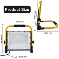 Lampe de travail LED COB ultra-lumineuse de 7 pouces, carrée, magnétique, rechargeable, 100W, étanche, à intensité variable, portable, pour atelier, tout-terrain, bureau