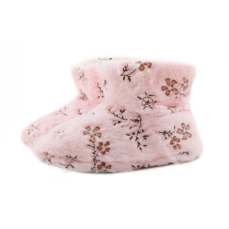 pink hot stamping cute slipper boots winter warm slipper boots for women