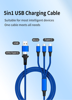 Cable de Carga USB-C 5 en 1 de Nailon Resistente, Venta al Por Mayor de Fábrica, Cable Cargador Tipo C para Regalos Promocionales y Ferias Comerciales